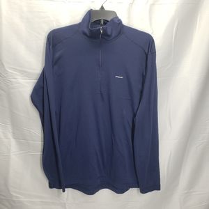Patagonia capilene quarter zip pullover base layer L navy